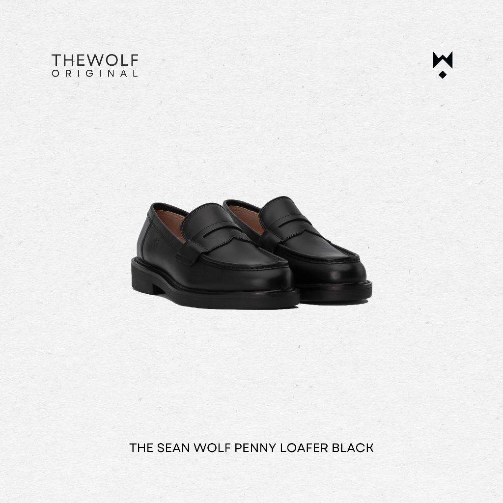 Giày Lười Nam Nữ THEWOLF SEAN PENNY LOAFER - Đen