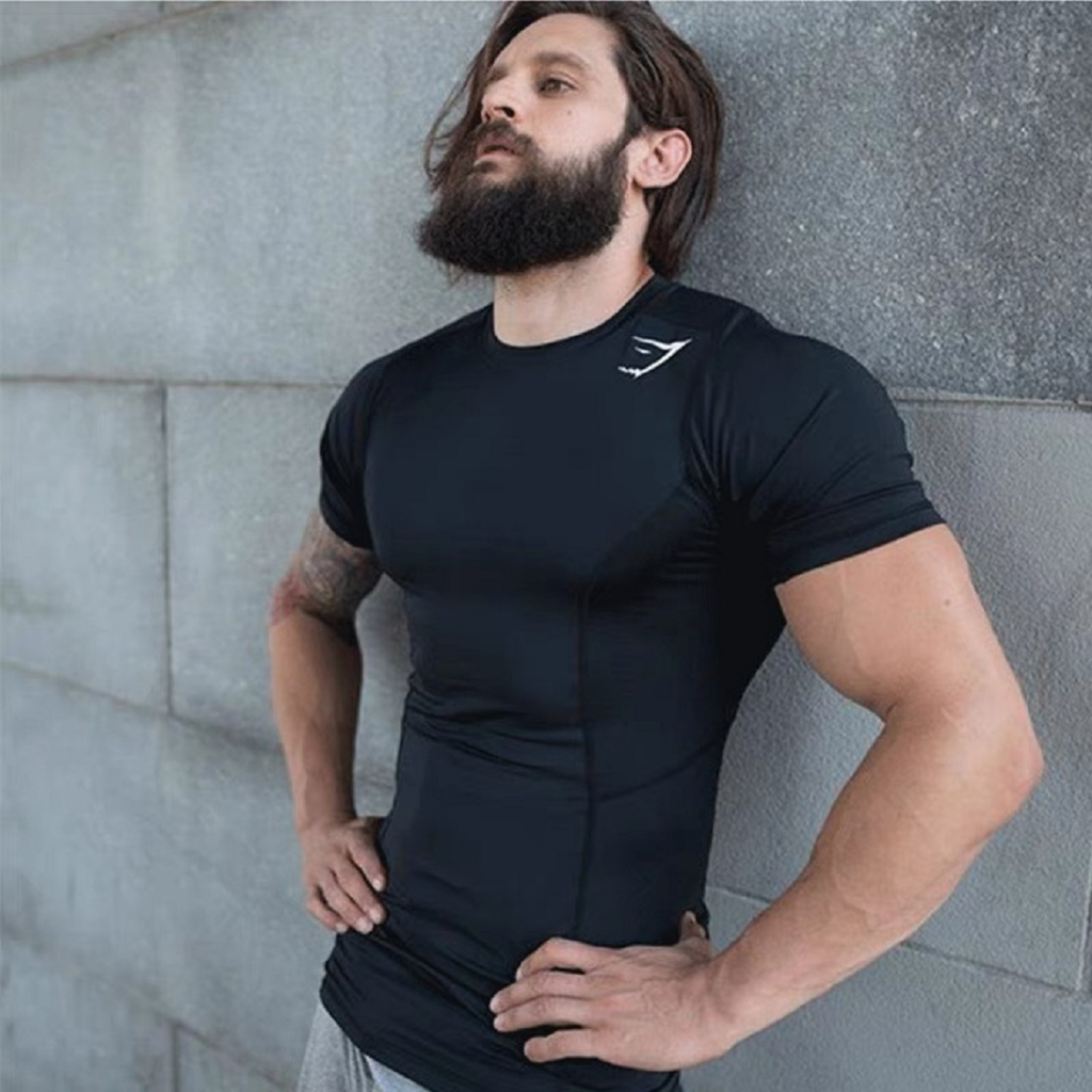 Áo thể thao tập gym nam cá mập GS chất vải cotton form body