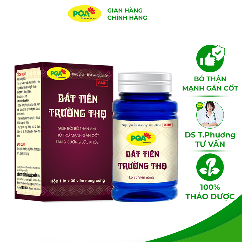 PQA Bát tiên trường thọ dùng cho người bị thận hư dẫn đến các triệu chứng hoa mắt, chóng mặt, cơ thể suy nhược