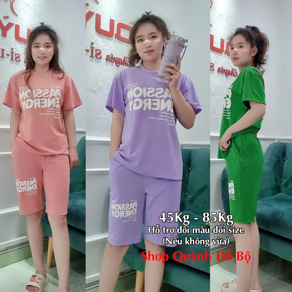 Đồ bộ nữ mặc nhà bộ mặc nhà bigsize sau sinh dễ thương thun cotton quần lửng S162