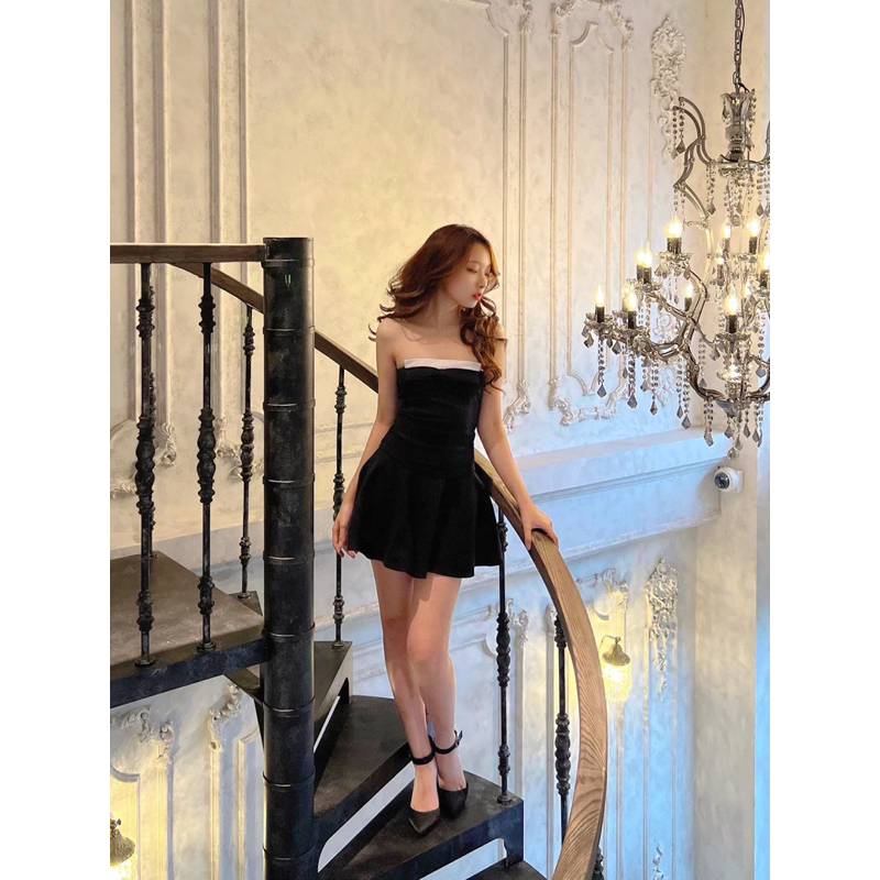Áo corset đính nơ sang trọng giống Jennie Blackpink