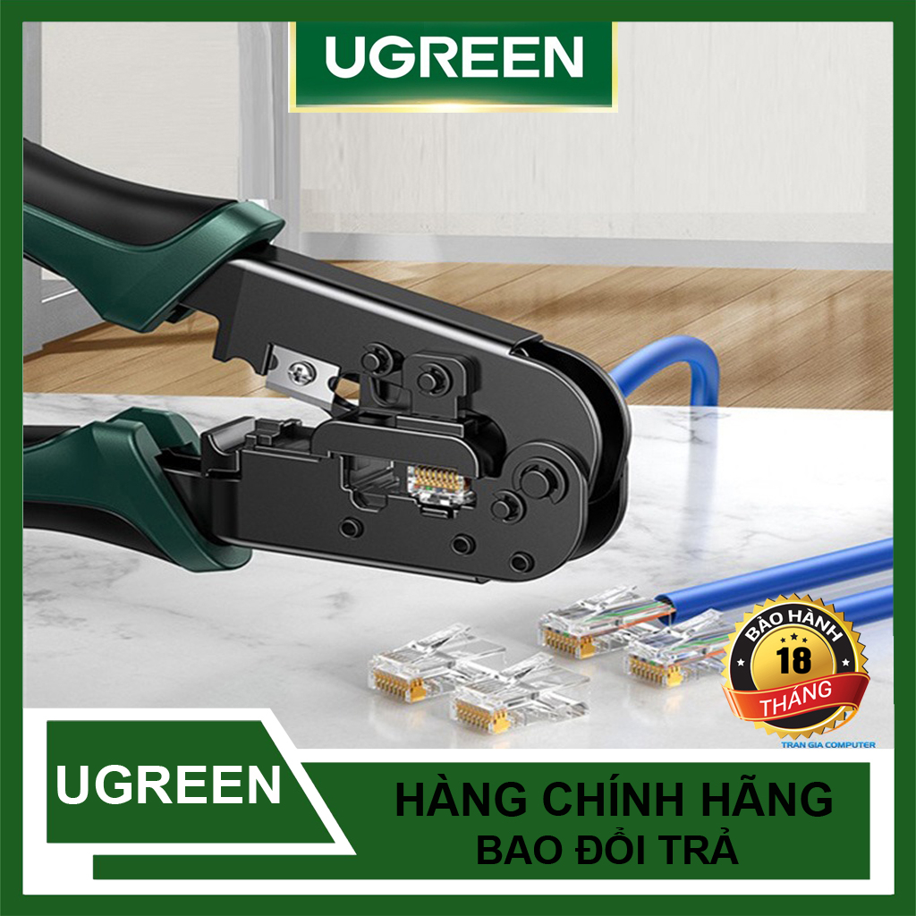 Kìm bấm mạng RJ45+RJ11 Cat5/Cat6 Cao Cấp Ugreen 70683 NW136 Hàng Chính hãng kèm thêm lưởi cắt dự phòng