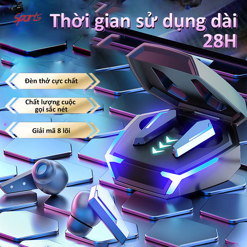 Tai nghe Bluetooth không dây chống ồn M10 chơi game động chế độ kép chơi game nghe nhạc loại nghe in-ear đầy màu