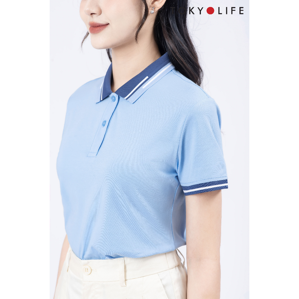 Áo Polo NỮ cổ dệt phối màu TOKYOLIFE C9POL001M