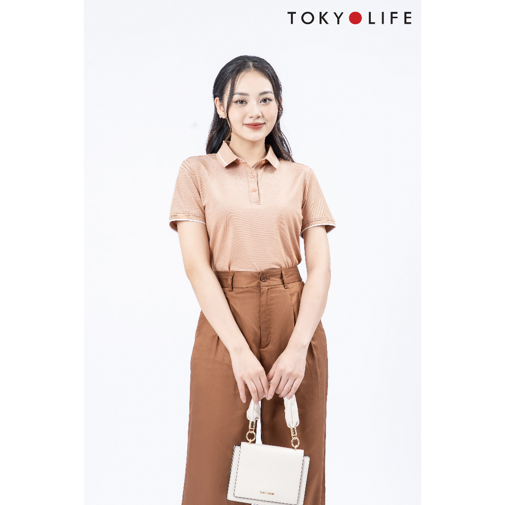 Áo Polo NỮ cổ dệt phối 1 đường kẻ TOKYOLIFE C9POL003M