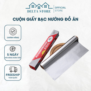 Cuộn giấy bạc nướng đồ ăn ALUMINIUM 5mx30cm, giấy bạc nướng thực phẩm, bảo quản đồ ăn dùng cho nồi nướng, lò vi sóng