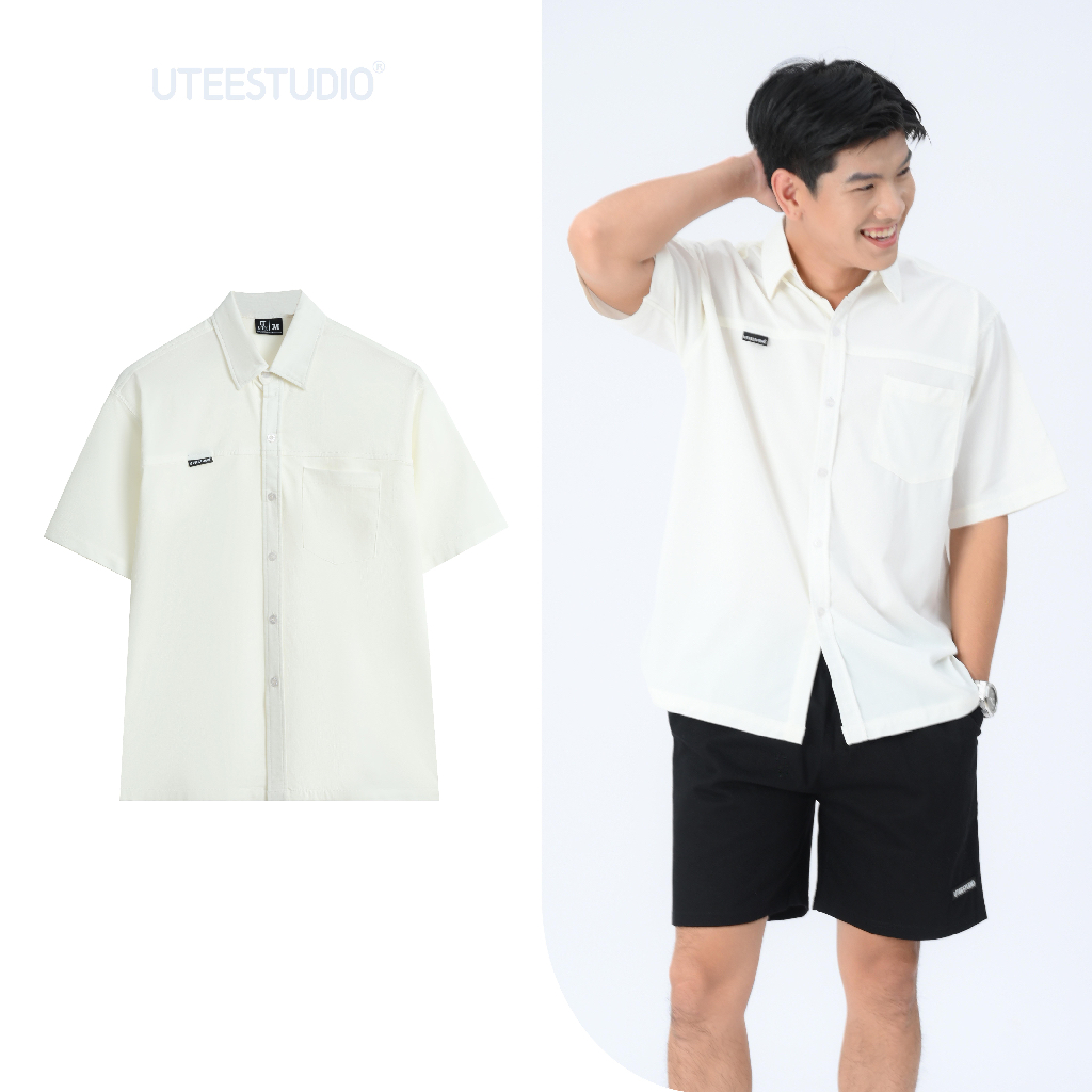 Áo Sơ Mi Tay Ngắn CAO CẤP Chất Kaki Cotton CO GIÃN TỐT Thiết Kế Đơn Giản U.TEESTUDIO