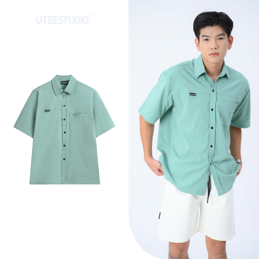 Áo Sơ Mi Tay Ngắn CAO CẤP Chất Kaki Cotton CO GIÃN TỐT Thiết Kế Đơn Giản U.TEESTUDIO