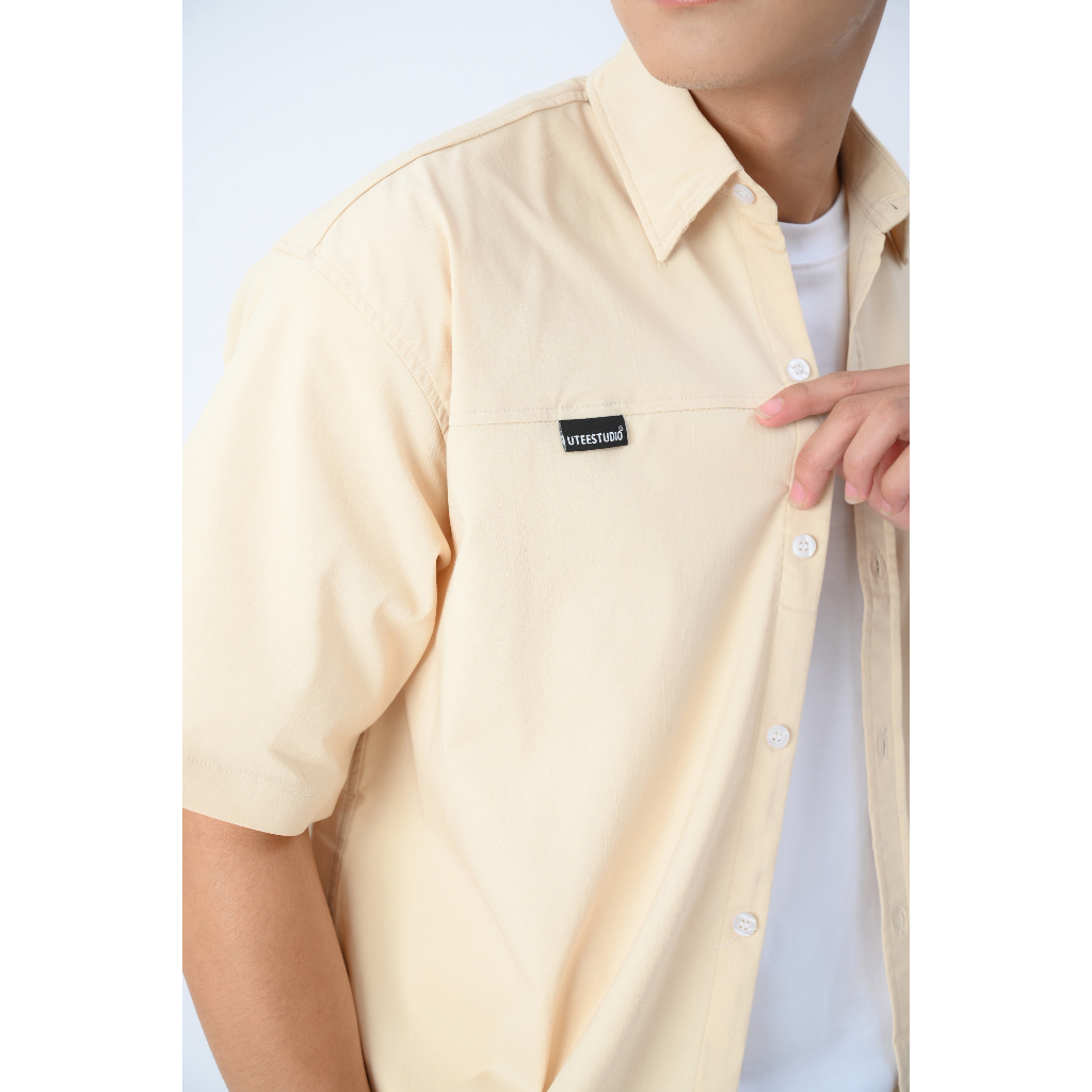 Áo Sơ Mi Tay Ngắn CAO CẤP Chất Kaki Cotton CO GIÃN TỐT Thiết Kế Đơn Giản U.TEESTUDIO
