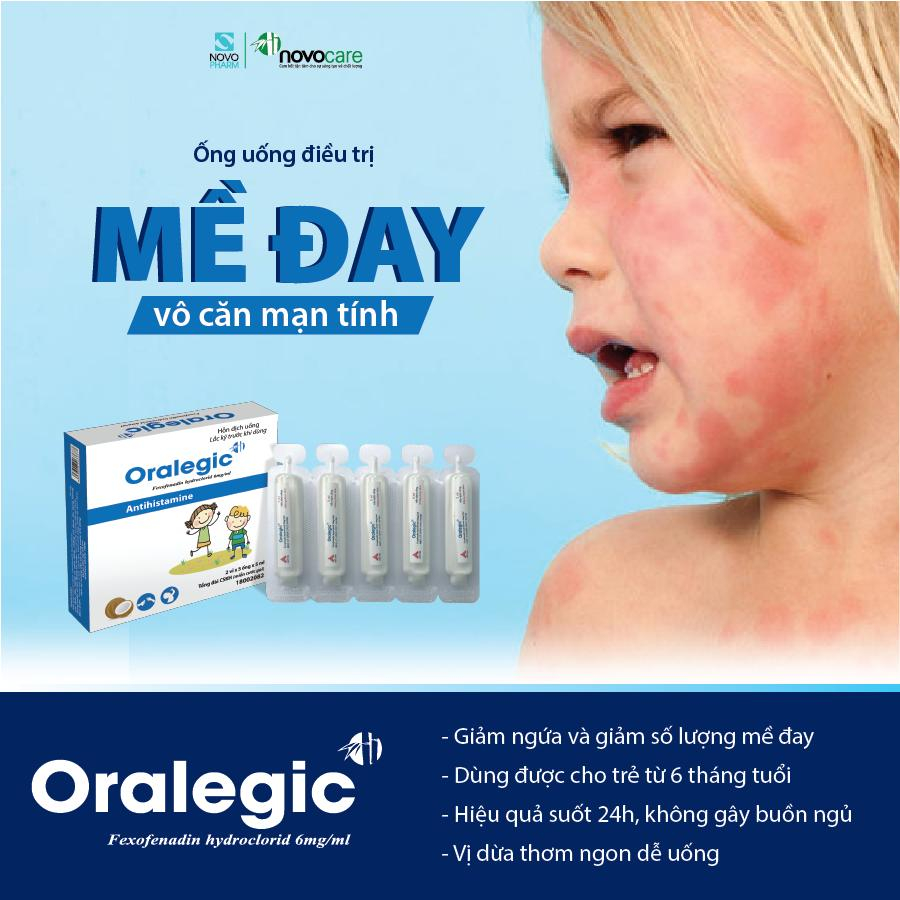 Oralegic - chỉ định viêm mũi dị ứng và mày đay ở người lớn và trẻ em trên 2 tuổi