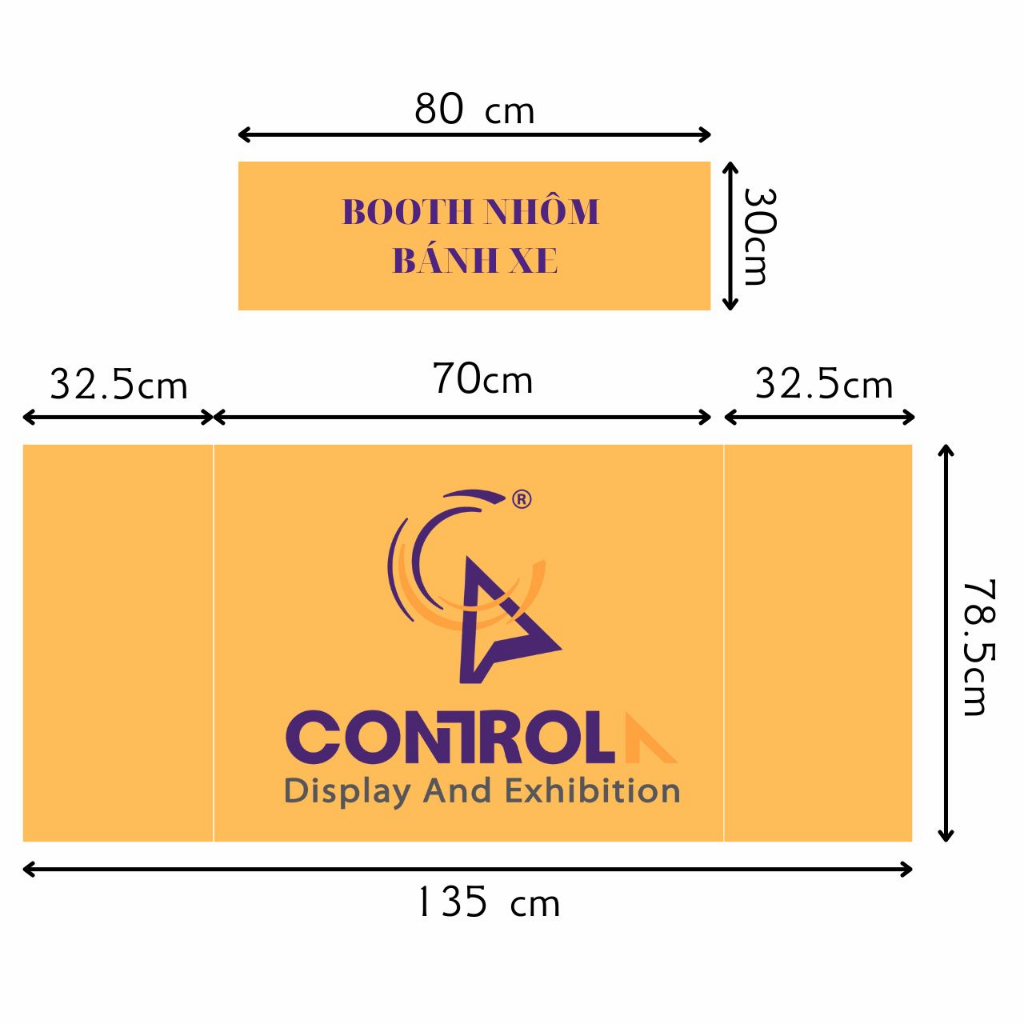 QUẦY NHÔM BÁNH XE BOOTH SAMPLING DI ĐỘNG