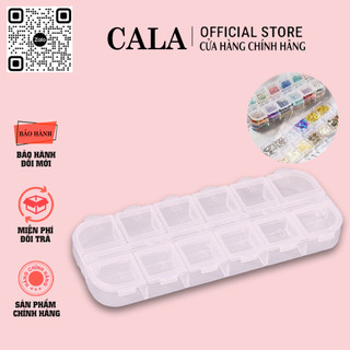Khay đựng đá 12 ô có nắp đậy - Hộp đựng phụ kiện và charm làm nail - Trong suốt - Hộp đựng đá 12 ô bật nắp