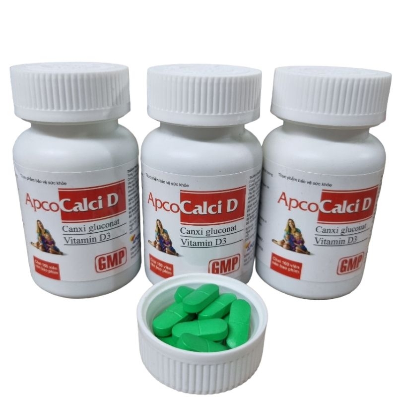 CALCI D APCO CHAI 100 VIÊN Bổ sung Canxi và Vitamin D cho cơ thể