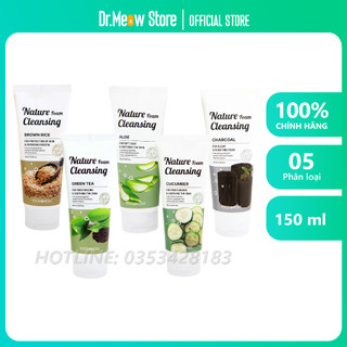 Sữa rửa mặt FOODAHOLIC Hàn Quốc 150ml - Chiết xuất Gạo lứt / Than hoạt tính / Lô hội / Dưa leo / Trà xanh