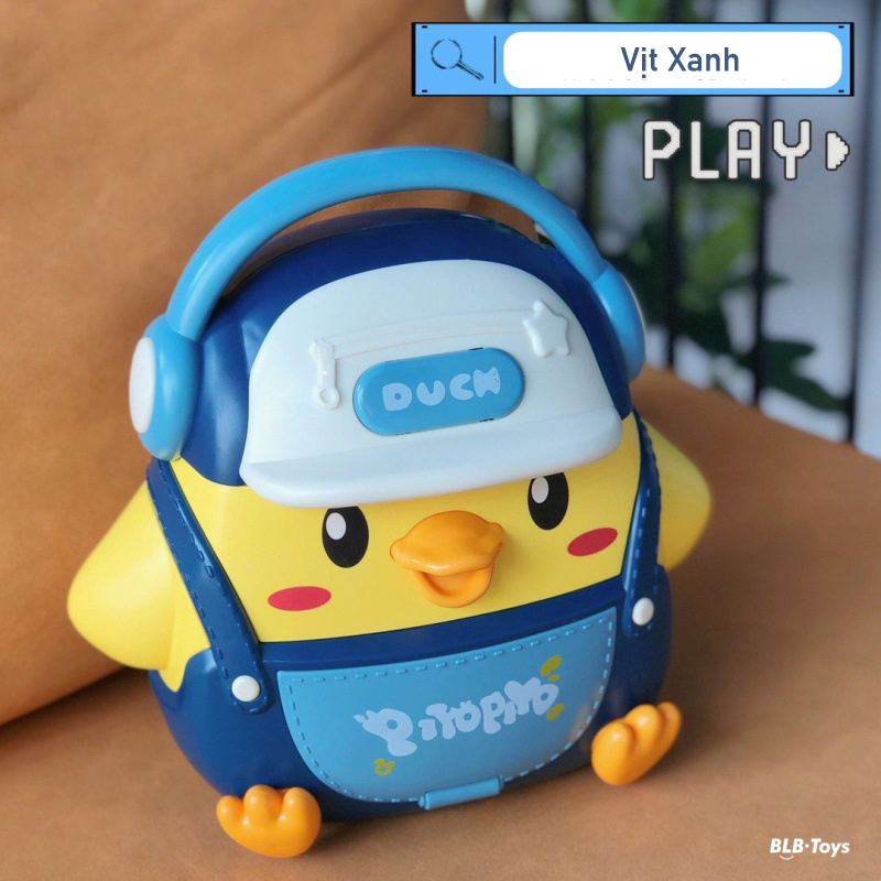 Đồ Chơi Két Giữ Tiền Hình Vịt Con Cho Bé Money Box Có Nhạc Khóa Mật Khẩu Bằng Vân Tay Tặng Kèm Dây Đeo & Pin Cho Bé