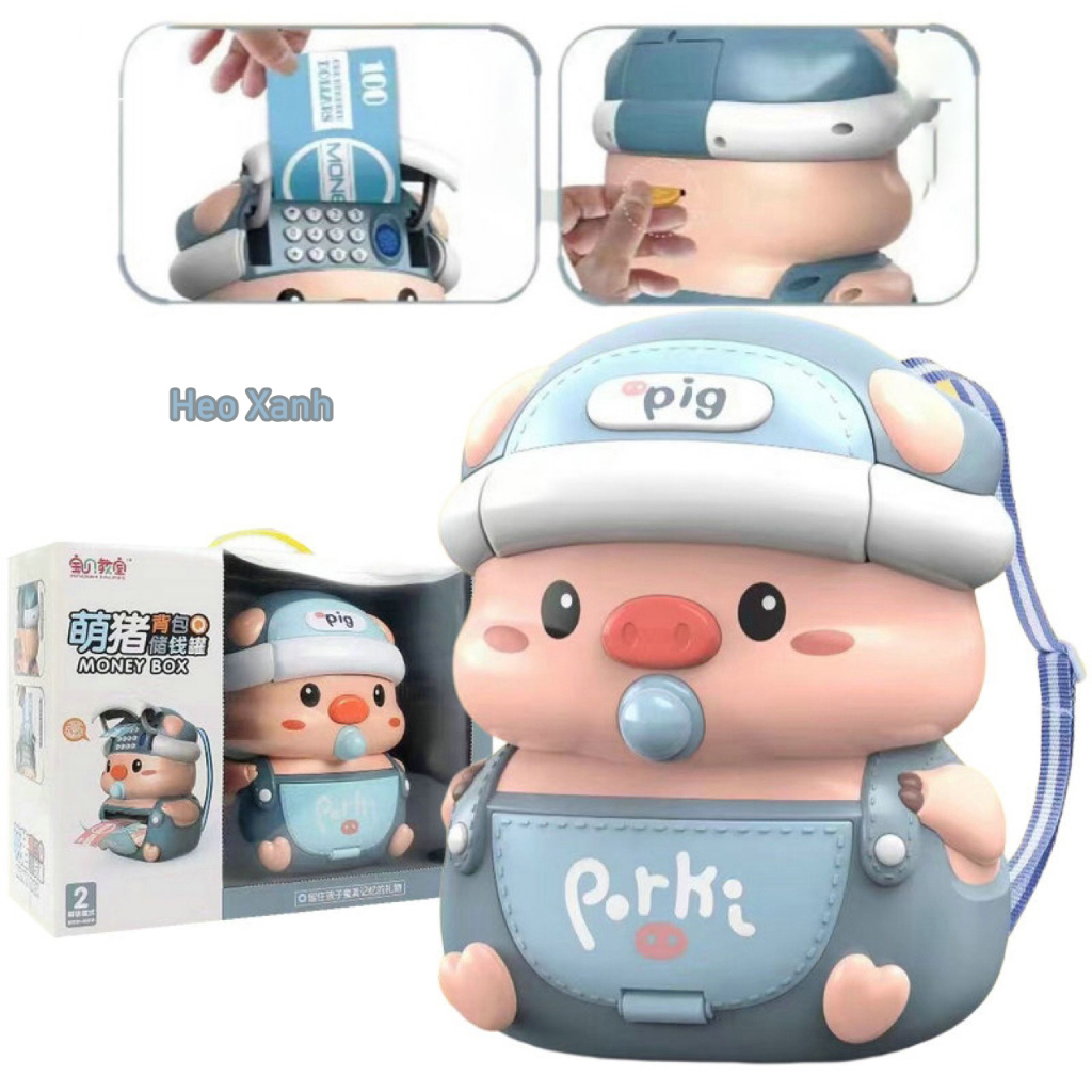 Đồ Chơi Két Giữ Tiền Hình Vịt Con Cho Bé Money Box Có Nhạc Khóa Mật Khẩu Bằng Vân Tay Tặng Kèm Dây Đeo & Pin Cho Bé