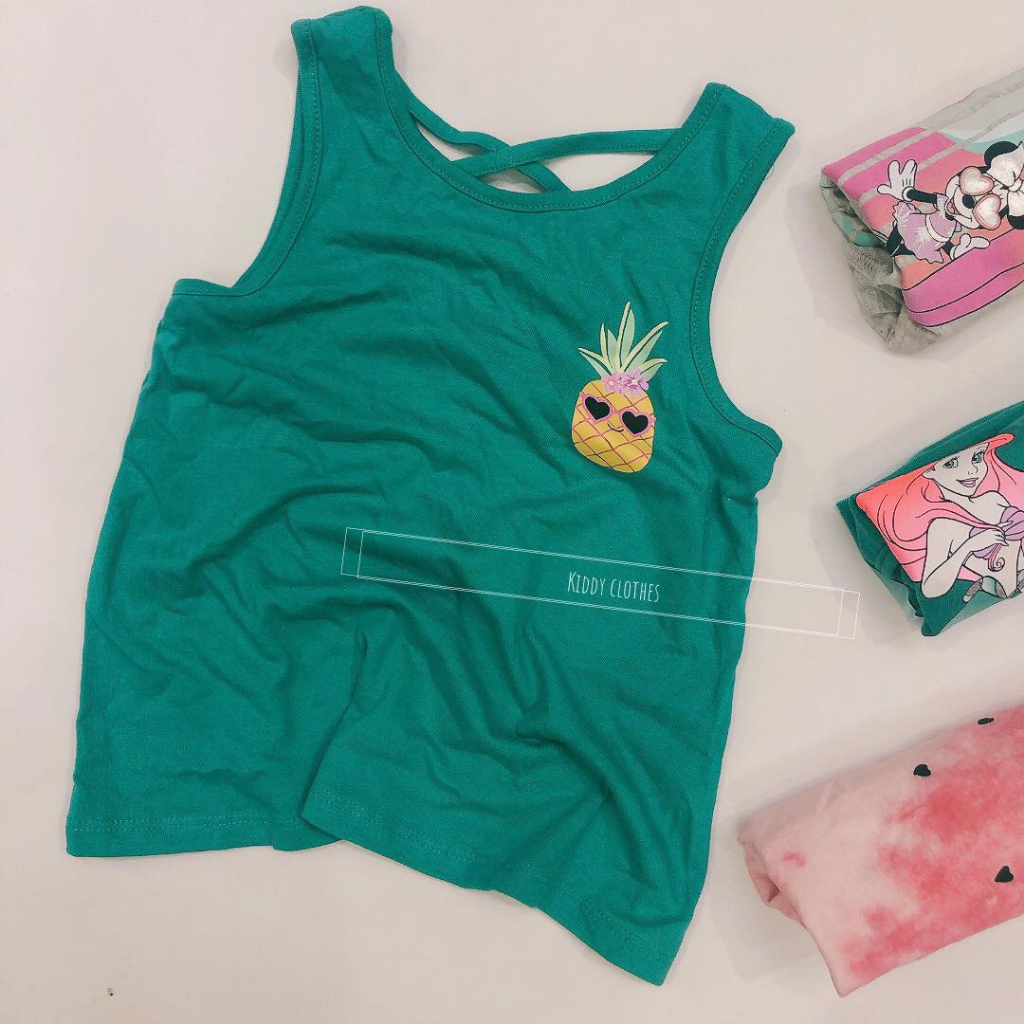 Áo thun 3 lỗ sát nách mùa hè chất cotton cho bé gái/Áo 3 lỗ mùa hè cho bé gái hàng xuất dư xịn