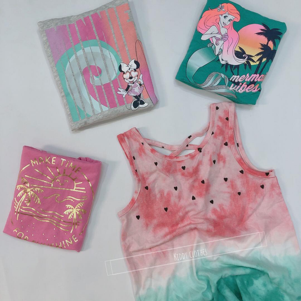 Áo thun 3 lỗ sát nách mùa hè chất cotton cho bé gái/Áo 3 lỗ mùa hè cho bé gái hàng xuất dư xịn