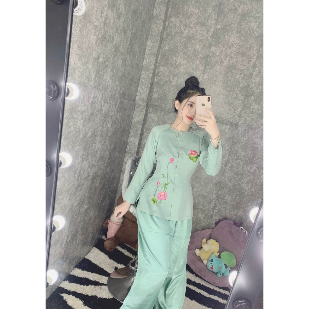 ÁO BÀ BA THÊU HOA SEN