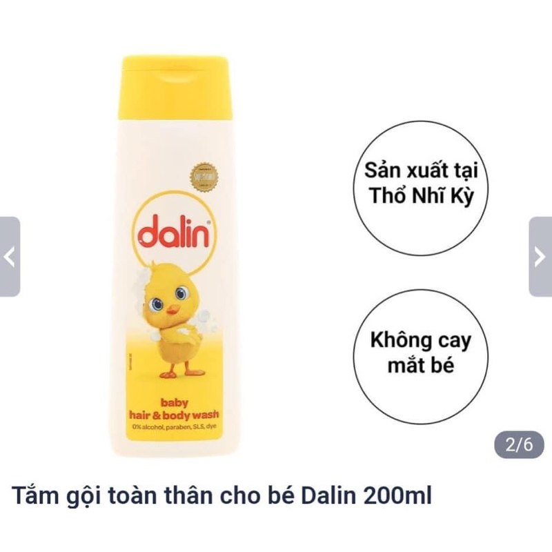Tắm & Gội toàn thân cho trẻ em Dalin 200ml