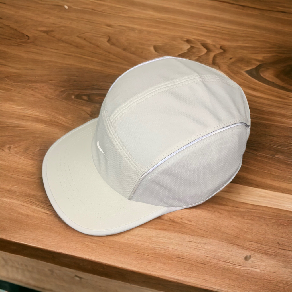 Mũ lưỡi trai Nón kết N.ike cao cấp 5Panel Vải dù Màu Trắng Phối Nỉ 2 cạnh Thoáng khí N-381.