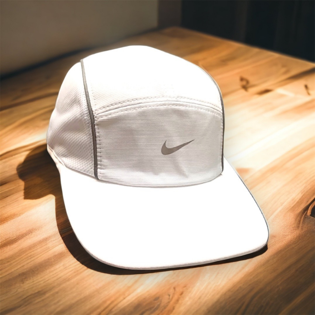 Mũ lưỡi trai Nón kết N.ike cao cấp 5Panel Vải dù Màu Trắng Phối Nỉ 2 cạnh Thoáng khí N-381.