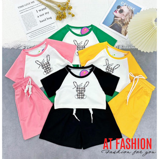 Mcbb - 24-49 kg 100% vải cotton bộ đồ bé gái bộ cộc tay cho bé gái áo thun bé gái quần đùi short áo croptop phông trẻ em