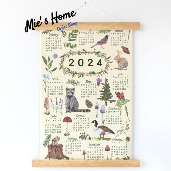 DIY bộ KIT tập thêu tay LỊCH VẢI 2024 quà tặng handmade GÓI NGUYÊN LIỆU TỰ THÊU ngày kỷ niệm Năm Mới - MIE HANDMADE