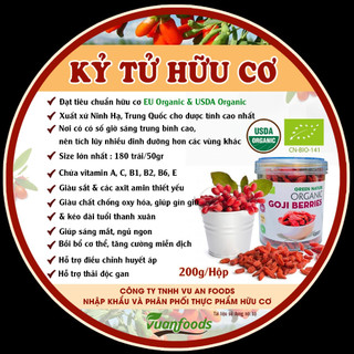 Kỷ tử hữu cơ ninh hạ green nature 200g, được chứng nhận hữu cơ usda