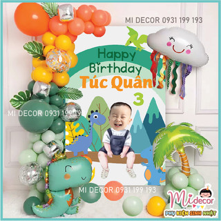 Set trang trí sinh nhật chủ đề khủng long cho bé trai