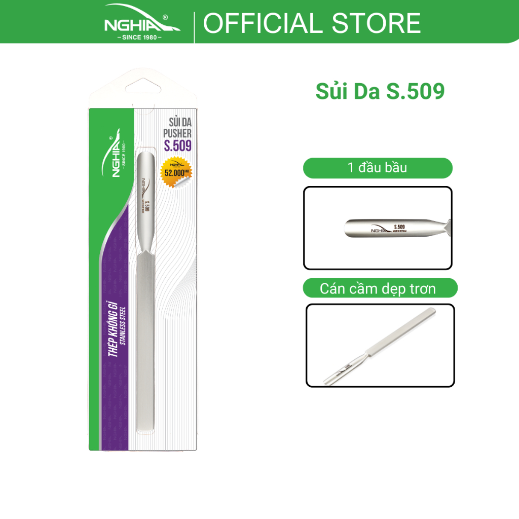 Sủi Da 1 Đầu Thép Không Gỉ KỀM NGHĨA S.509