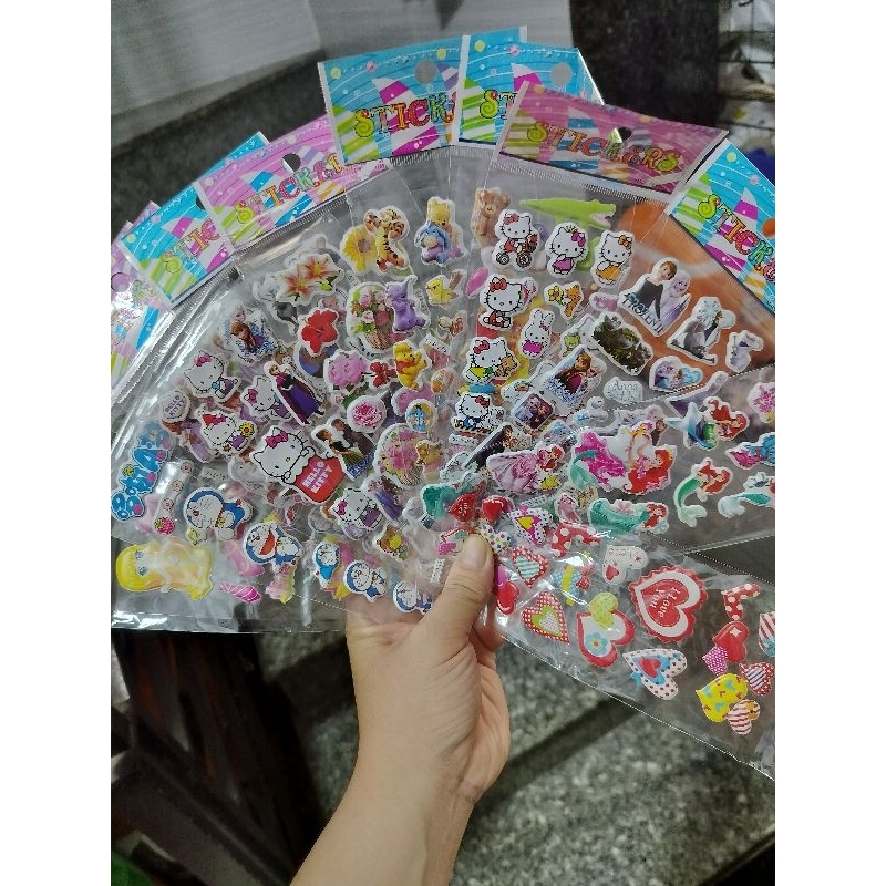 Sticker nổi 3d và cột tóc đẹp cho bé
