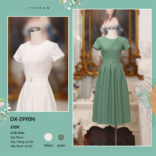 Váy xòe LYN TRAN DX-2990N gân chéo ngực Chất Biên Mềm Mịn Trơn Sóng