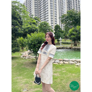 ĐẦM LIỀN 2 LỚP HOA VĂN  [MINOR JOLINA]