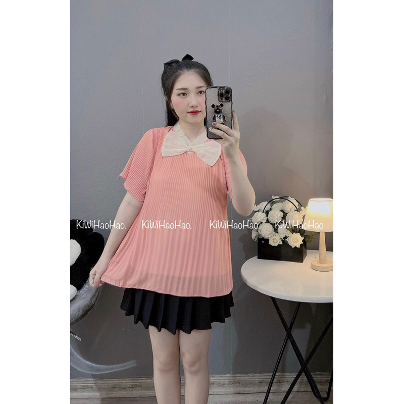 Áo bầu nhăn,dáng áo xuông dài rộng,hàng 2 lớp y ảnh