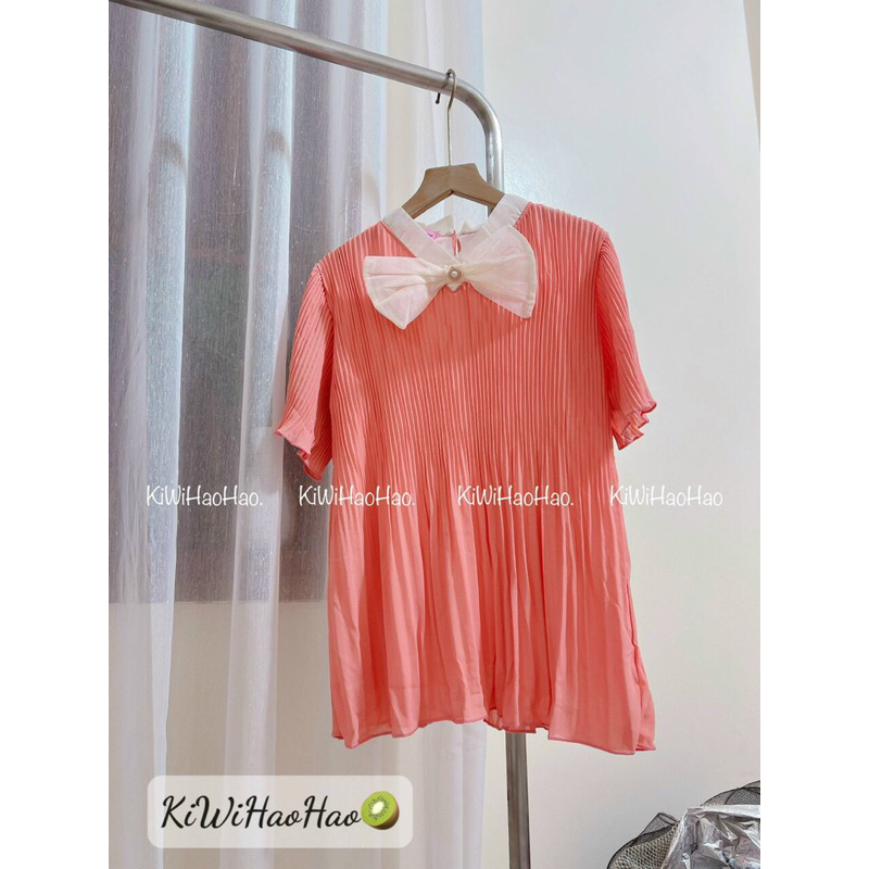 Áo bầu nhăn,dáng áo xuông dài rộng,hàng 2 lớp y ảnh