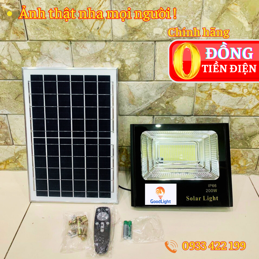 Đèn Led Pha Năng Lượng Mặt Trời 200W 300W 400W MP trang trí chiếu sáng sân vườn chống nước giá rẻ