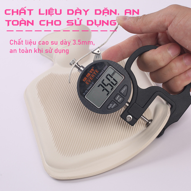 Túi chườm nóng đau bụng kinh cao su loại lớn 2000ml chườm nóng chườm lạnh, giảm đau, điều hòa khí huyết