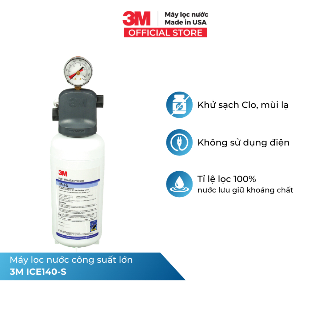 Máy Lọc Nước Thương Mại 3M ICE140-S Cho Nhà Hàng Và Quán Cà Phê Nhỏ - Công Suất 94.635L - Hàng Chính Hãng