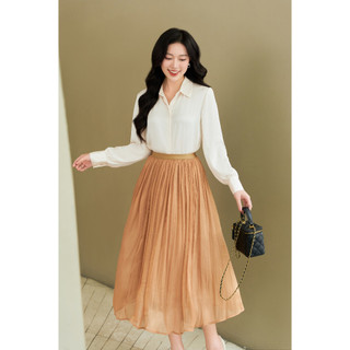 Áo sơ mi lụa kem Lalastyle