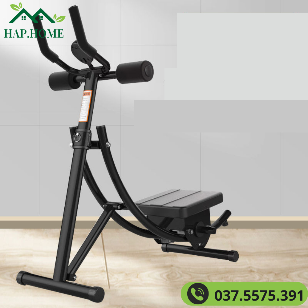 Máy gập bụng tại nhà khung thép chắc chắn, Máy gập bụng dụng cụ phòng tập gym giúp tăng cơ giảm mỡ chịu tải 200kg
