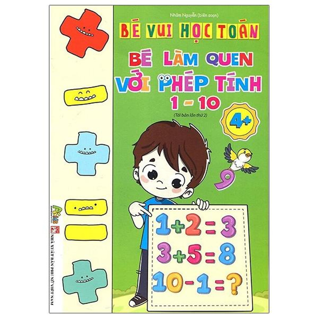 Sách - 8 cuốn Bé vui học toán - Dành cho trẻ từ 4 - 6 tuổi - tặng túi - AP