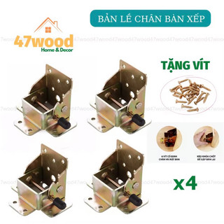Bản lề chân bàn xếp 90 độ tặng kèm vít 1,5cm