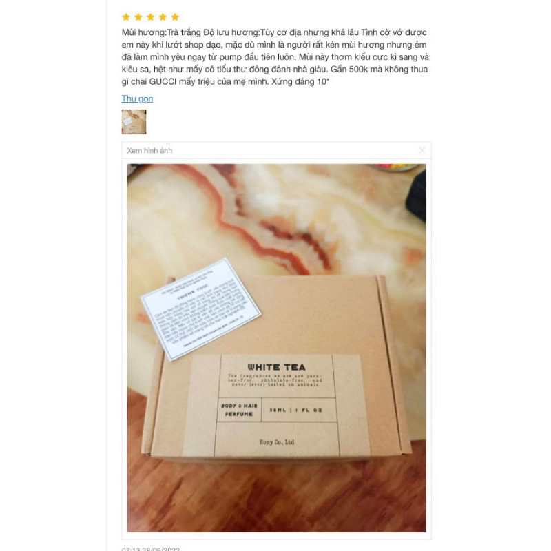 NƯỚC HOA BODY&TÓC WHITE TEA - TRÀ TRẮNG