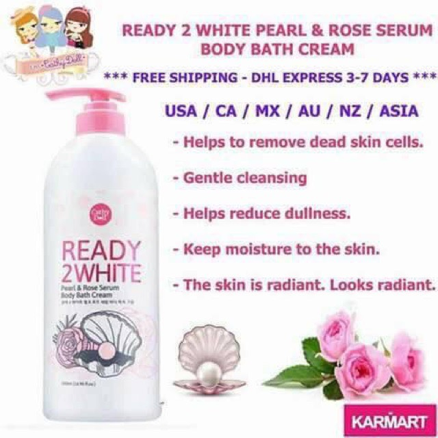 Sữa tắm Cathy doll Ready 2 White Pearl & Rose Serum 500ml