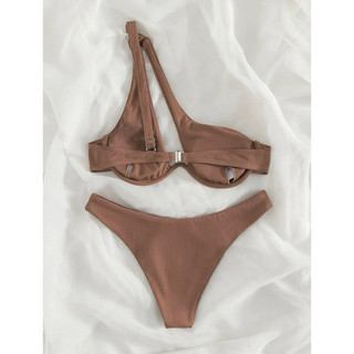 𝒫𝑒𝒶𝒸𝒽𝓎 𝒷𝒾𝓀𝒾𝓃𝒾 - Bộ bikini Nhẫn màu trơn Dễ thương