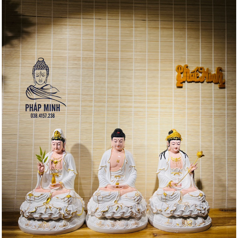 Tôn Tượng Tam Thánh Tây Phuong 30CM
