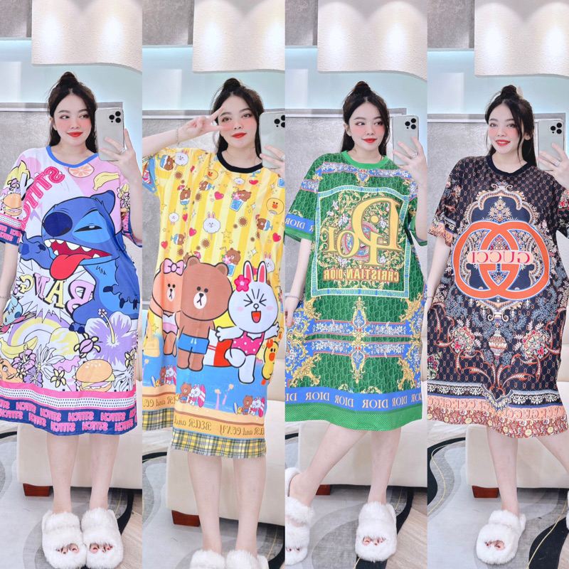 ĐẦM CỔ TRÒN THUN LẠNH 50kg-95kg