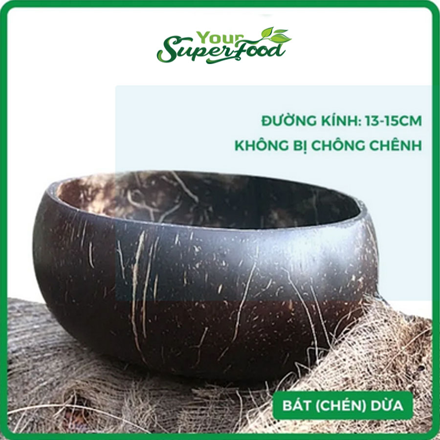 Bát Chén Gáo Dừa Và Muỗng Size Lớn Dùng Làm Đẹp Gội Đầu Dưỡng Sinh Từ Your Superfood