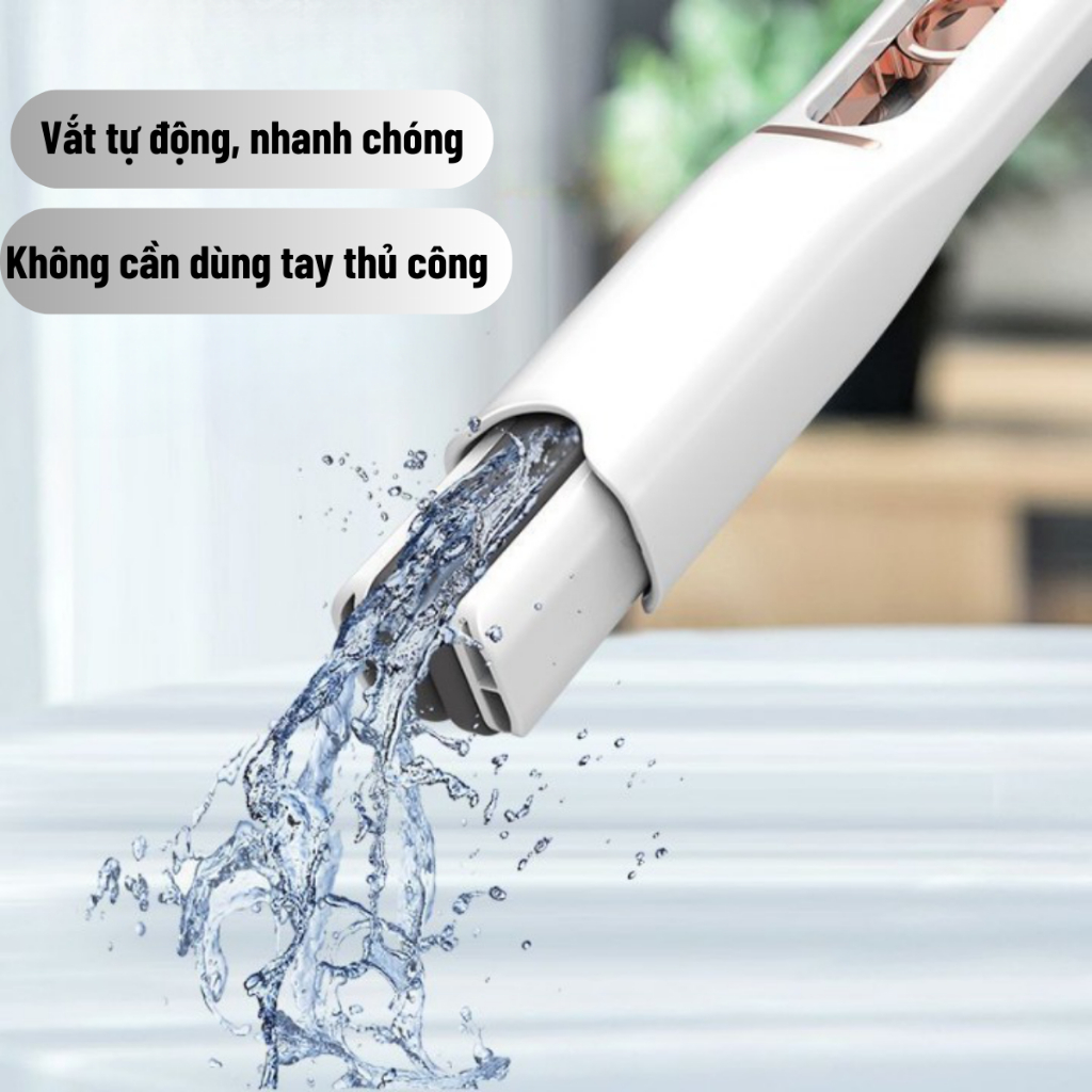 Cây lau nhà mini tự vắt thông minh siêu thấm hút 25cm tiện ích đa năng sử dụng lau bàn bếp gương kính gấp gọn đa năng